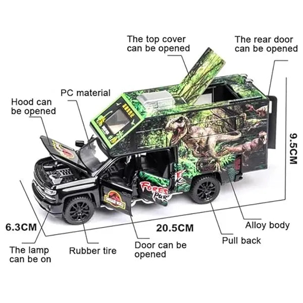 Jurassic Dinosaurs World - Diecast Metal Car - Scale 1:32