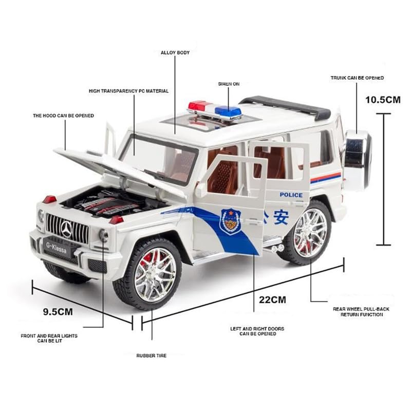 G Wagon Police Jeep - Diecast Metal Car - Scale 1:24/1:32