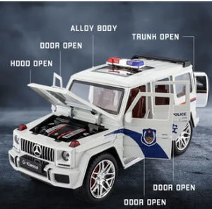 G Wagon Police Jeep - Diecast Metal Car - Scale 1:24/1:32