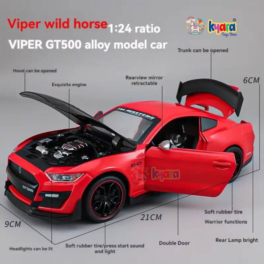 Ford Mustang Viper Gt500 - Diecast Metal Car - Scale 1:24