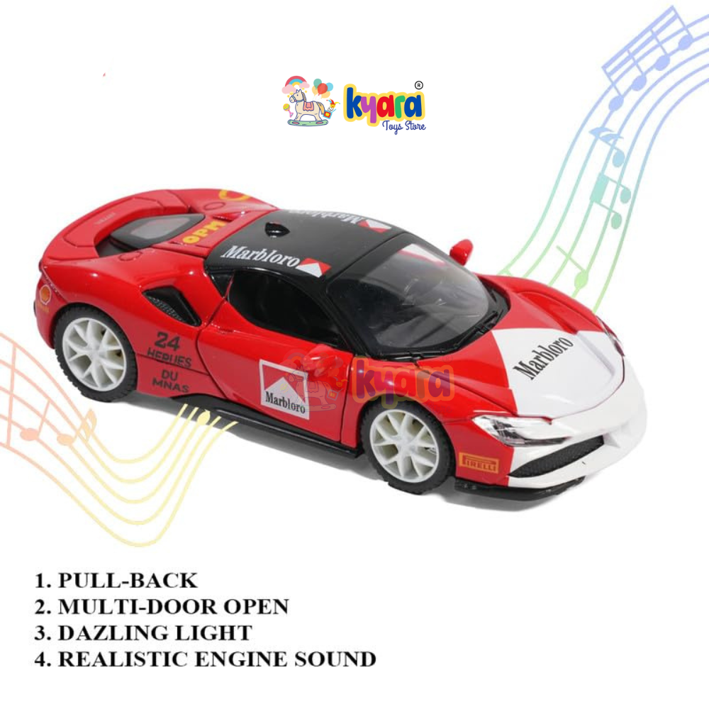 Ferrari SF90 Marlboro Race - Diecast Metal Car - Scale 1:32