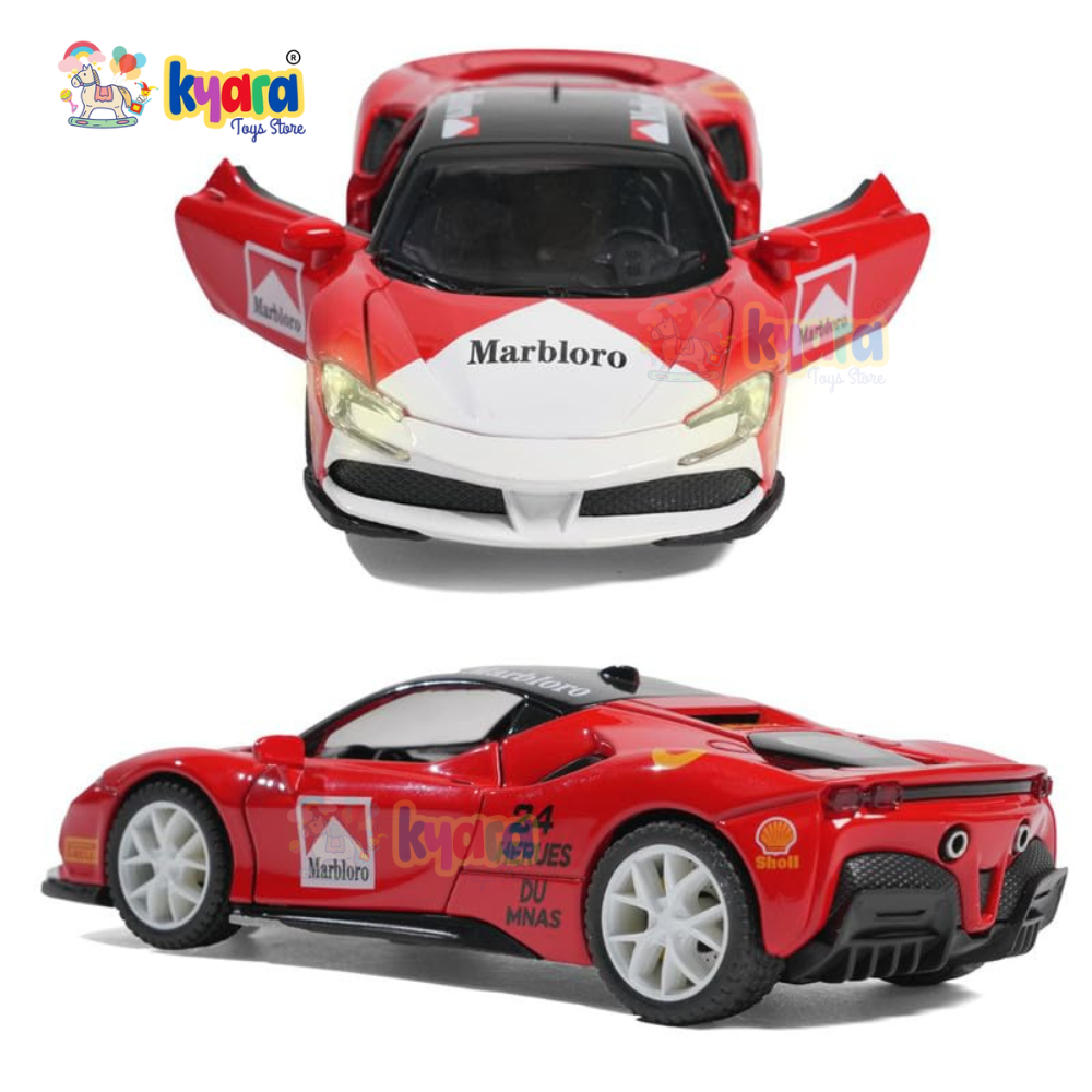 Ferrari SF90 Marlboro Race - Diecast Metal Car - Scale 1:32