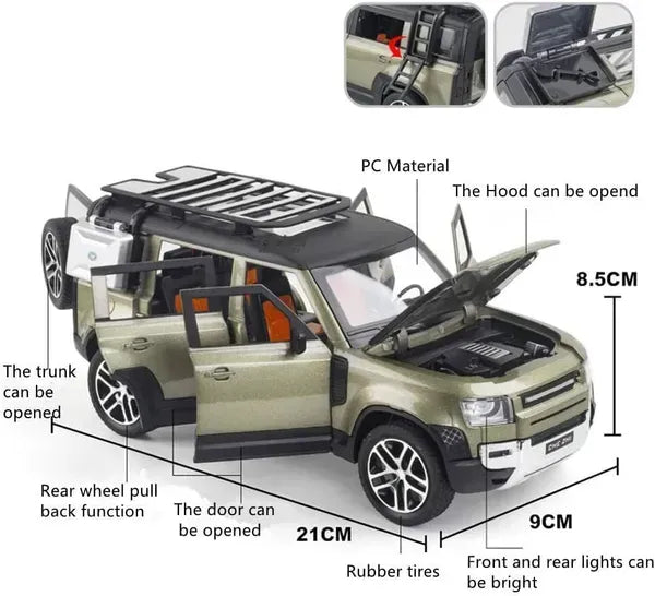 Defender Land Rover- Diecast Metal Car - Scale 1:24