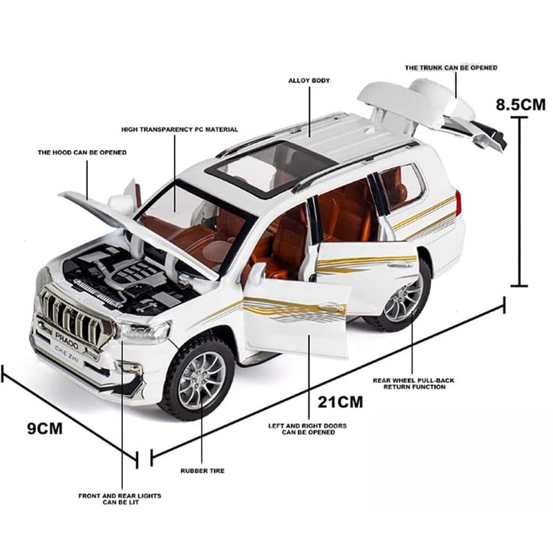 Toyota Land Cruiser Prado - Diecast Metal Car - Scale 1:32 / 1:24