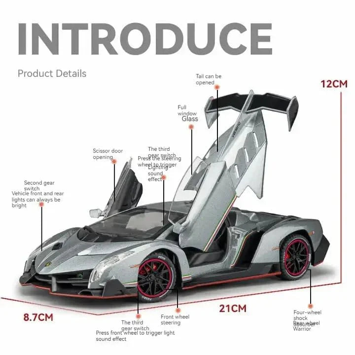 Lamborghini Veneno - Diecast Metal Car - Scale 1:24