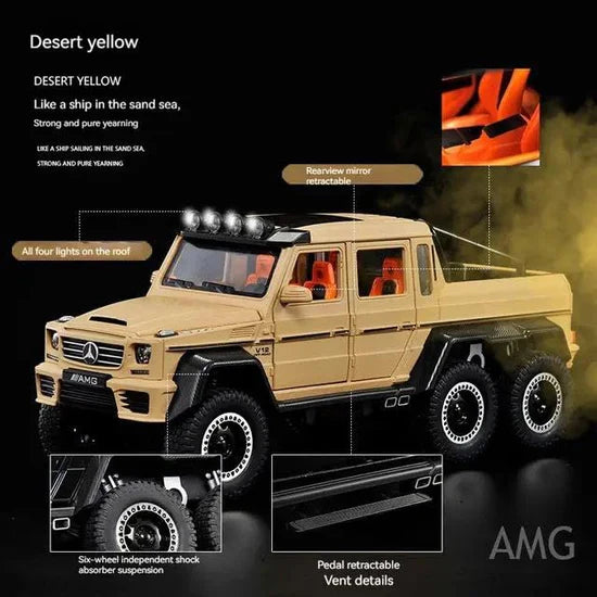Mercedes 6x6 - Diecast Metal Car - Scale 1:24