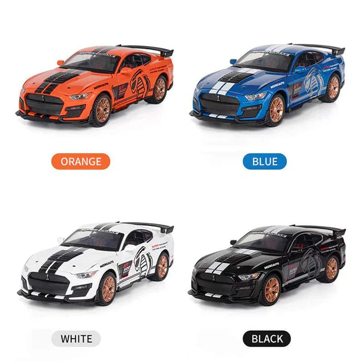 Mustang Gt500 Orange Scale Model - Diecast Metal Car - Scale 1:32