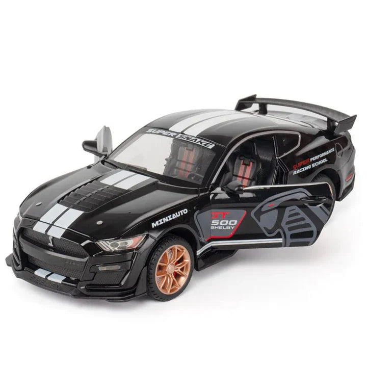 Mustang Gt500 Orange Scale Model - Diecast Metal Car - Scale 1:32