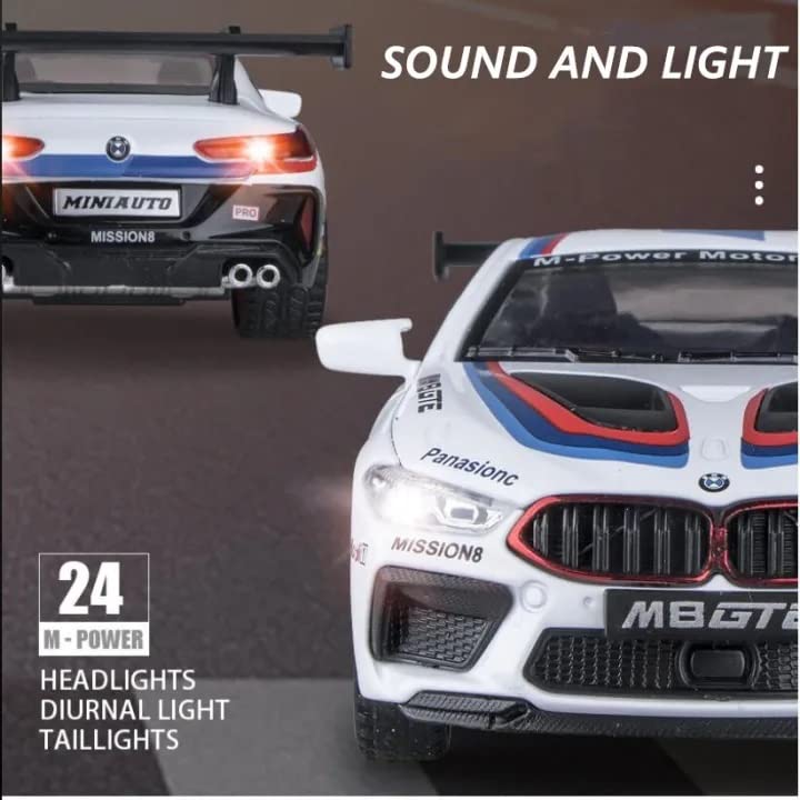 Bmw M8 Gte - Diecast Metal Car - Scale 1:24/1:32