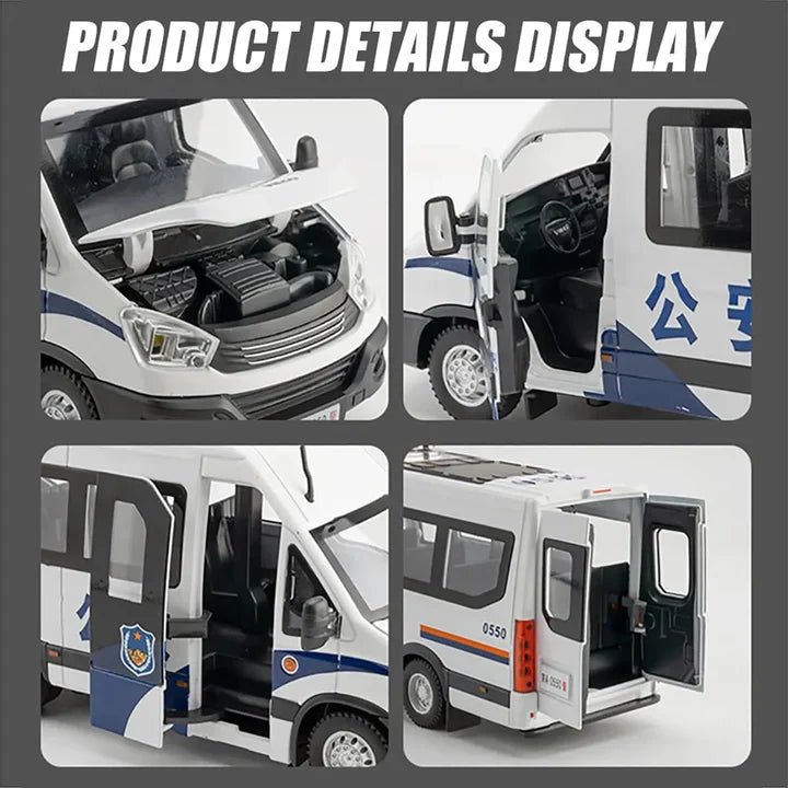 Police Van- Diecast Metal Car - Scale 1:24