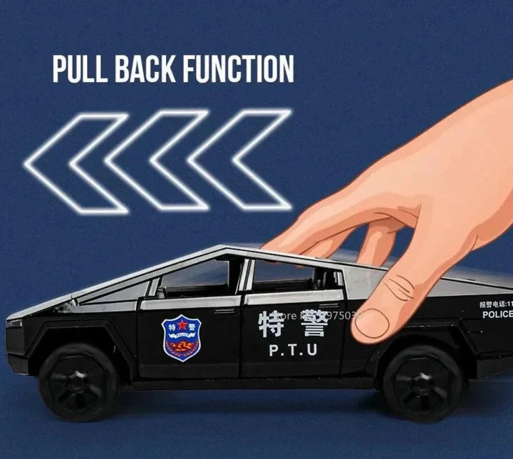 Tesla Cyber Police Truck - Diecast Metal Car - Scale 1:24
