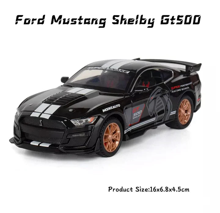 Mustang Gt500 Orange Scale Model - Diecast Metal Car - Scale 1:32
