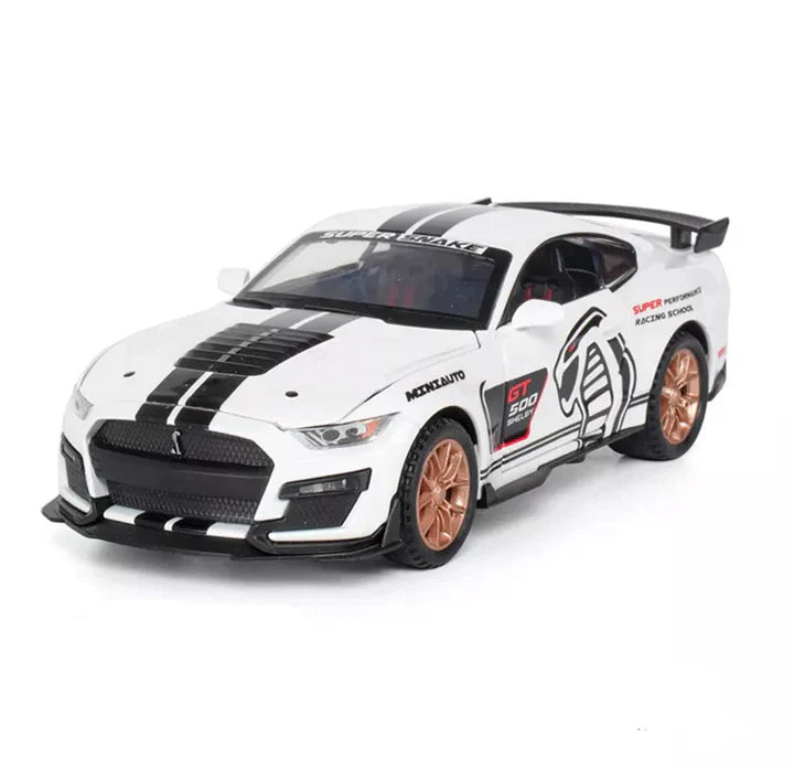 Mustang Gt500 Orange Scale Model - Diecast Metal Car - Scale 1:32