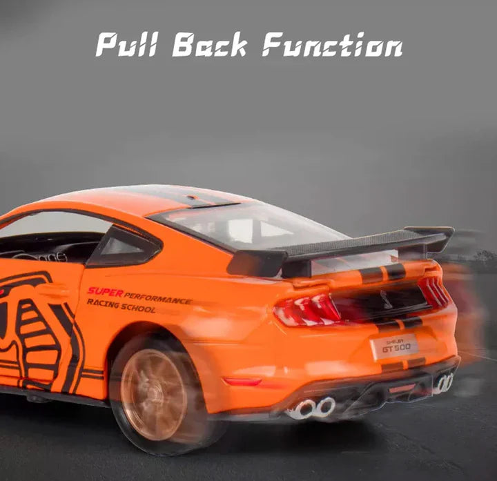 Mustang Gt500 Orange Scale Model - Diecast Metal Car - Scale 1:32