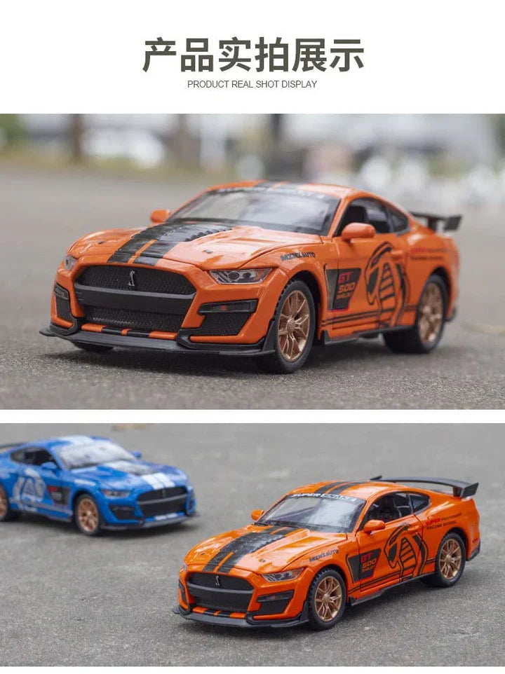 Mustang Gt500 Orange Scale Model - Diecast Metal Car - Scale 1:32
