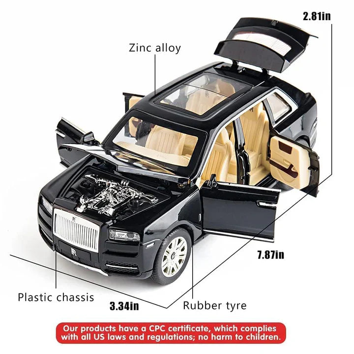 Rolls Royce Cullinan Black - Diecast Metal Car - Scale 1:24 / 1:32