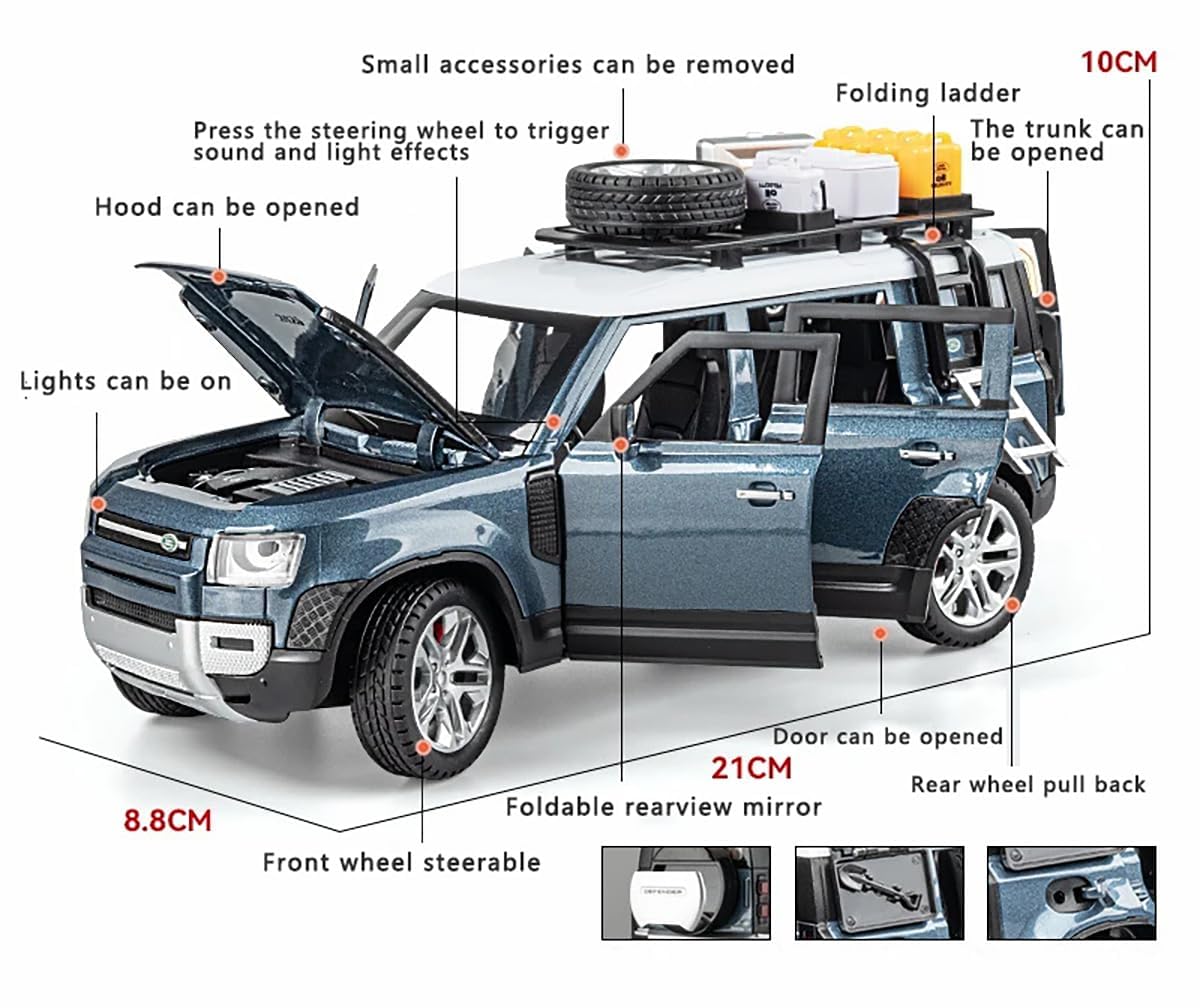 Land Rover Defender Outdoor Edition - Diecast Metal Car - Scale 1:32