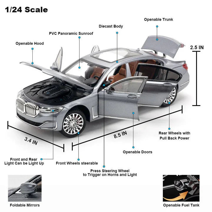 Bmw 760li - Diecast Metal Car - Scale 1:24