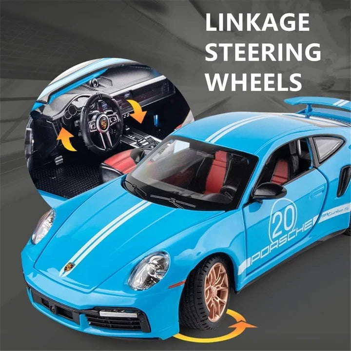 Porsche Turbo 911 - Diecast Metal Car - Scale 1:32 / 1:24