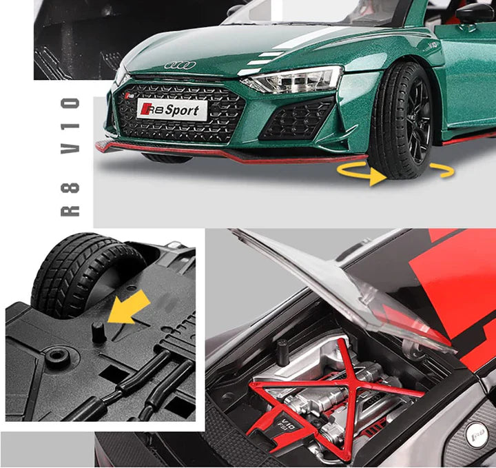 Audi R8 V10 - Diecast Metal Car - Scale 1:24/1:32