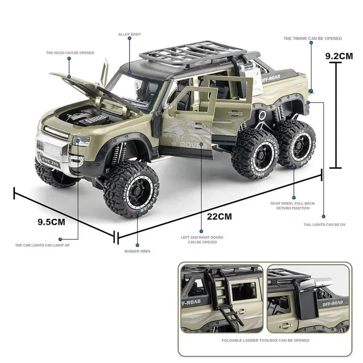 Land Rover Defender Guard 6x6 - Diecast Metal Car - Scale 1:24