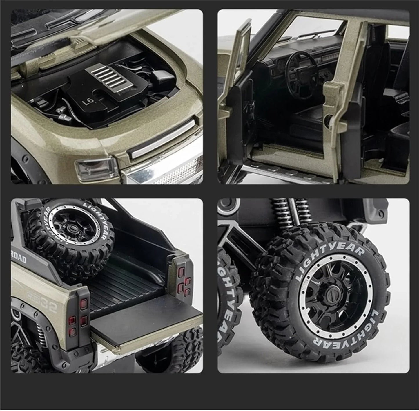 Land Rover Defender 6X6 - Diecast Metal Car - Scale 1:24