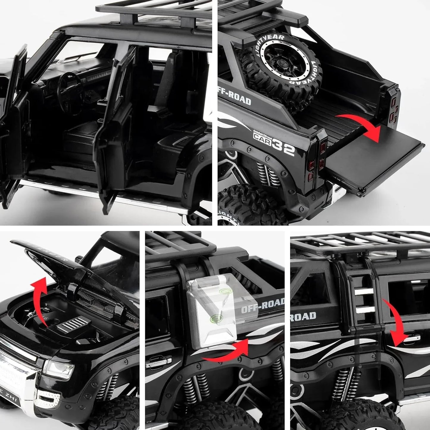 Land Rover Defender 6X6 - Diecast Metal Car - Scale 1:24