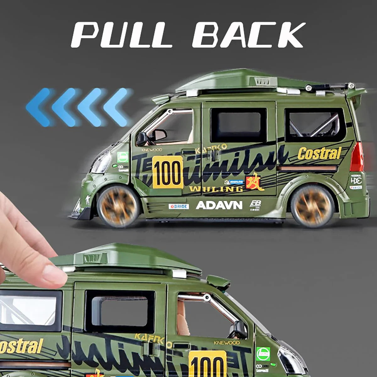 Wuling Track Sports Van - Diecast Metal Car - Scale 1:24