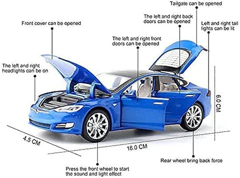 Tesla S Model - Diecast Metal Car - Scale 1:32
