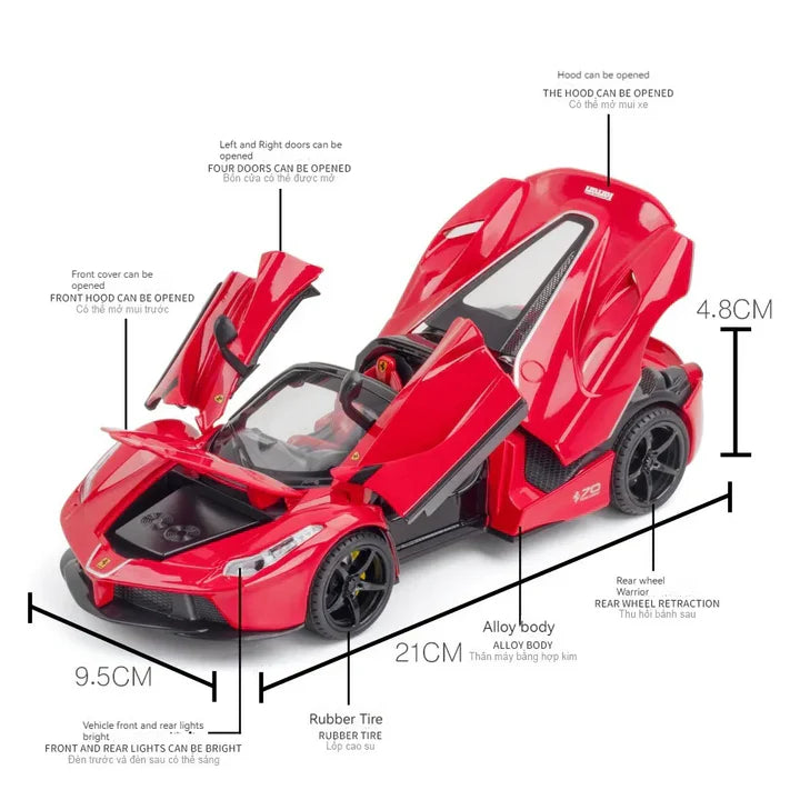 BIG SIZE Ferrari Rafa Roadster SPORT- Diecast Metal Car - Scale 1:24