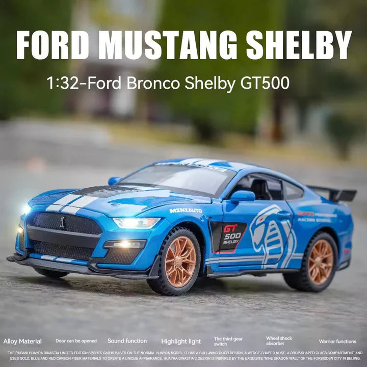 Mustang Gt500 Orange Scale Model - Diecast Metal Car - Scale 1:32