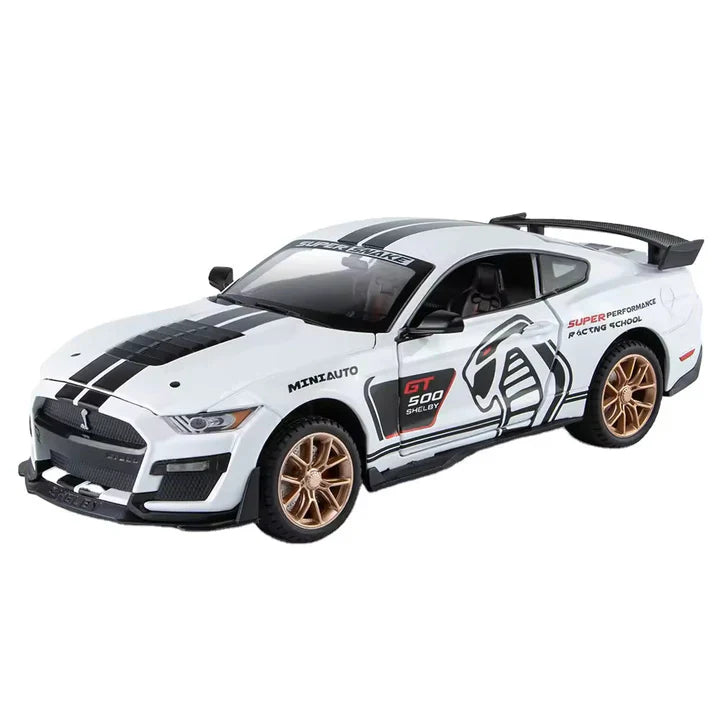 Mustang Gt500 Orange Scale Model - Diecast Metal Car - Scale 1:32