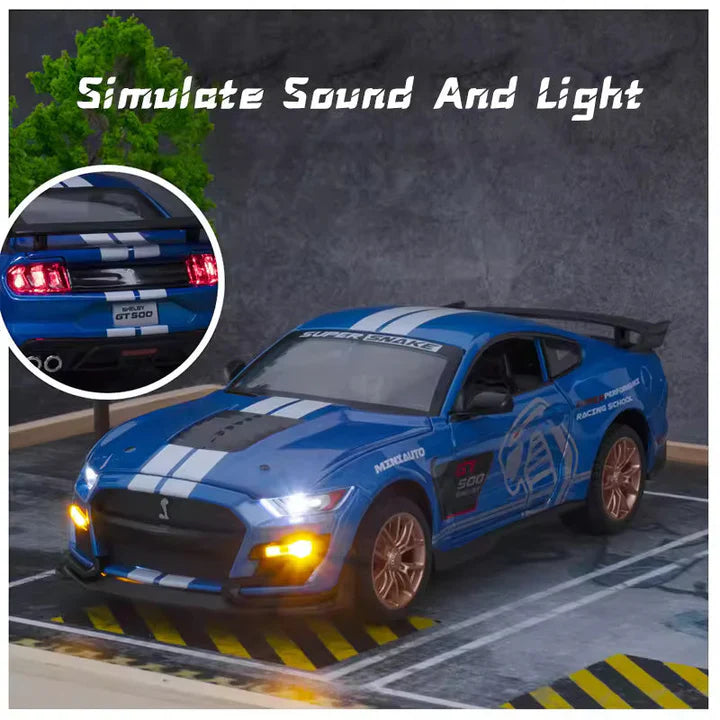 Mustang Gt500 Orange Scale Model - Diecast Metal Car - Scale 1:32