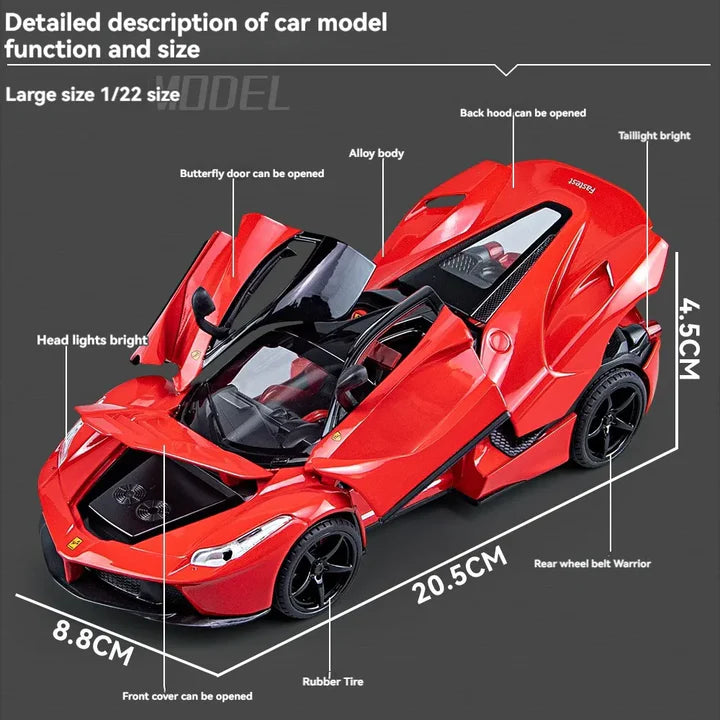 BIG SIZE 1:24 LAFERRARI SPORT CAR DIECAST SCALE MODEL METAL Car