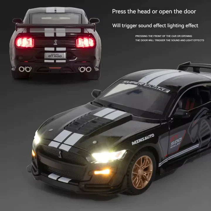 Mustang Gt500 Orange Scale Model - Diecast Metal Car - Scale 1:32