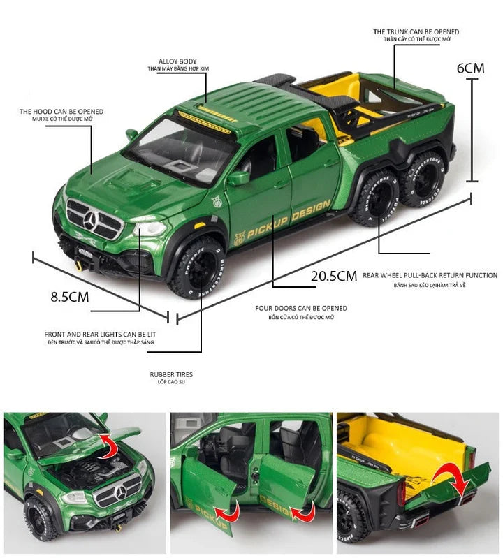 BIG SIZE MERCEDES AMG 6*6 - Diecast Metal Car - Scale 1:24