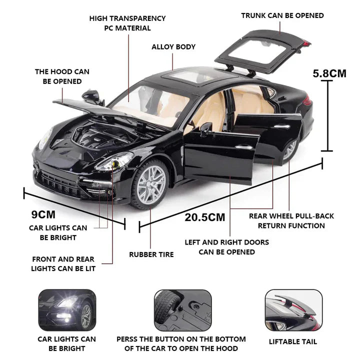 BIG SIZE PORCHE PALAMORA - Diecast Metal Car - Scale 1:24