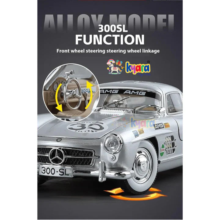 Mercedes Benz 300sl Vintage - Diecast Metal Car - Scale 1:24