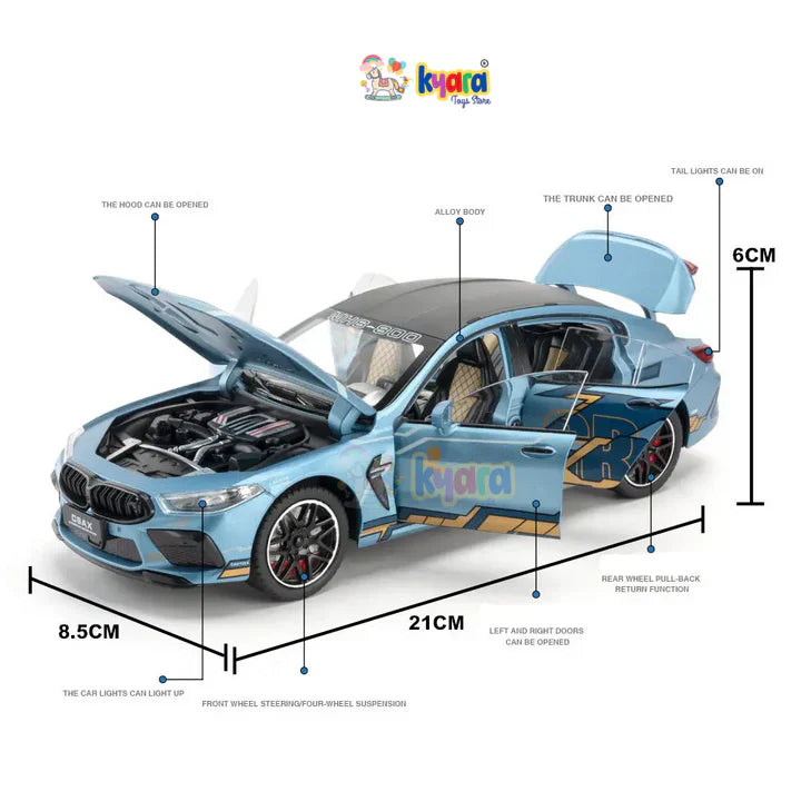 Bmw M8 800 - Diecast Metal Car - Scale 1:24