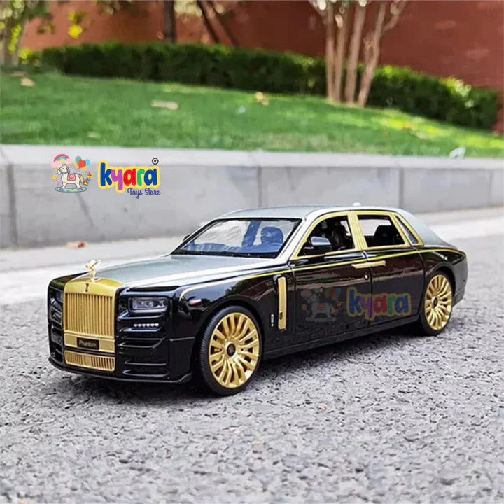 Rolls Royce Phantom Black-Silver - Diecast Metal Car - Scale 1:24