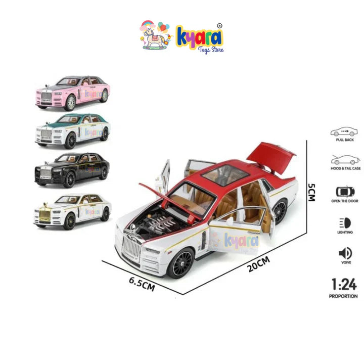 Rolls Royce Phantom White Scale - Diecast Metal Car - Scale 1:24
