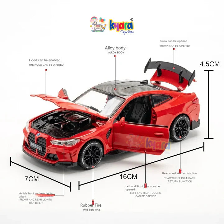 BMW M4 - Diecast Metal Car - Scale 1:32