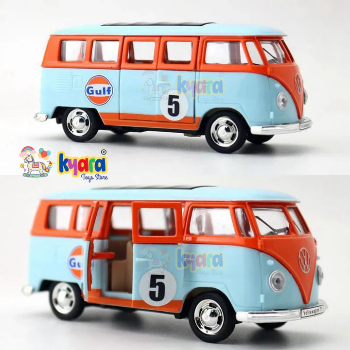 Gulf Oil VoLkswagen Classic T1 Bus- Diecast Metal Car - Scale 1:36
