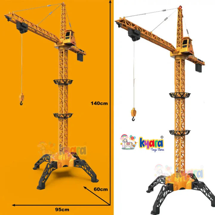 1/8 Alloy Engineering Tower Slewing Crane 2.4G RC Hammer-head Cranes Engineering Construction Model Toy With Light & Sound
