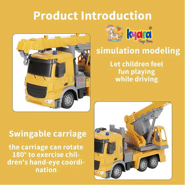 Construction Truck 2.4GHz 6 Channels RC Crane - Diecast Metal Car - Scale 1:24