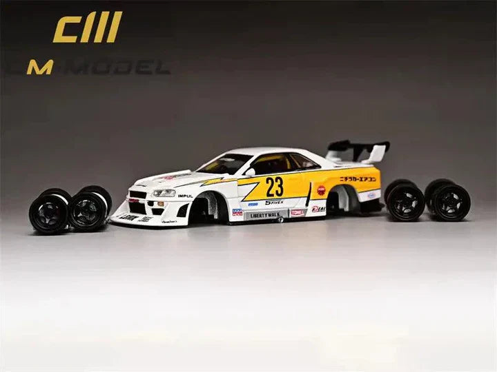 Lbwk Nissan E-r34 Super Silhouette Skyline Gtr - Diecast Metal Car - Scale 1:24