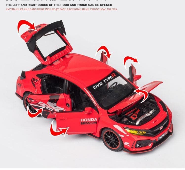 HONDA CIVIC TYPE-R- Diecast Metal Car - Scale 1:32