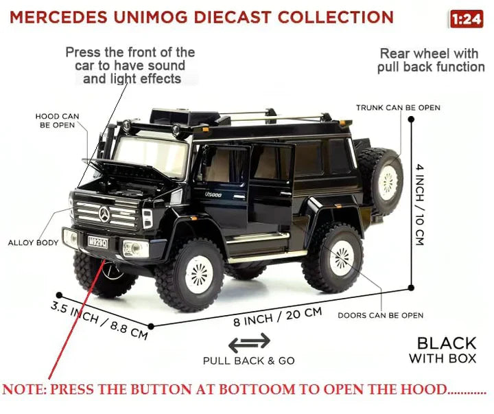 Mercedes- Benz Unimog  - Diecast Metal Car - Scale 1:24