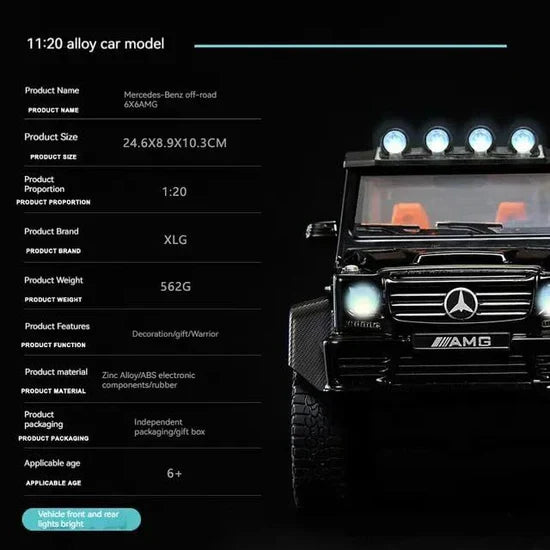 Mercedes 6x6  - Diecast Metal Car - Scale 1:24