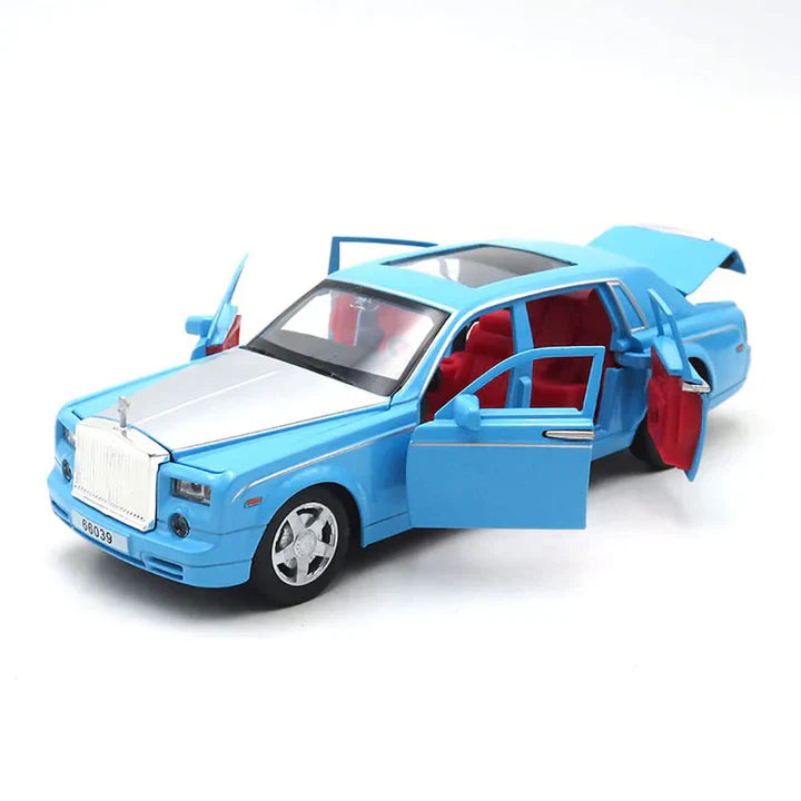Rolls Royce Phantom Blue-Black - Diecast Metal Car - Scale 1:24